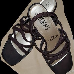Highlights Brand Brown 3" Heel Sandals Size 9M